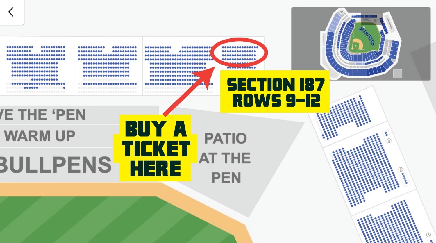 T-Mobile Park Seating Map - Section 187 Location